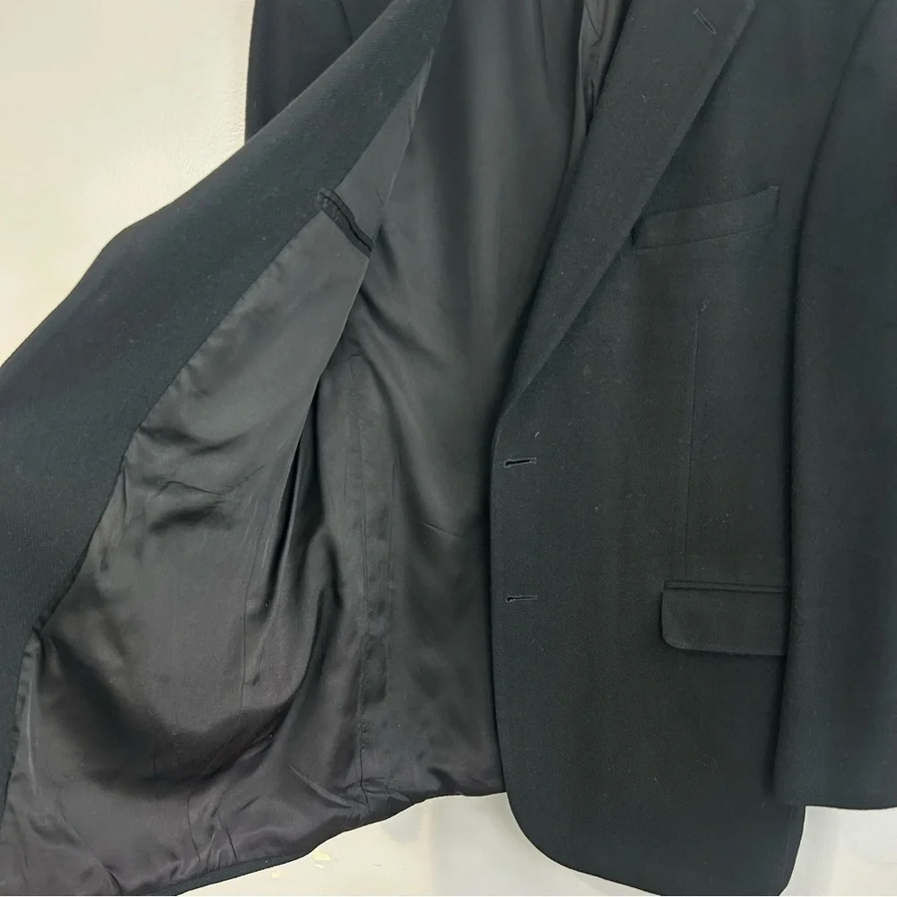 Brooks Brothers 100% Camel Hair Black Jacket Blazer Size 43L / 43 Long